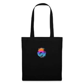 Summer sun palm dolphins retro vintage gift - Tote Bag - black - Front