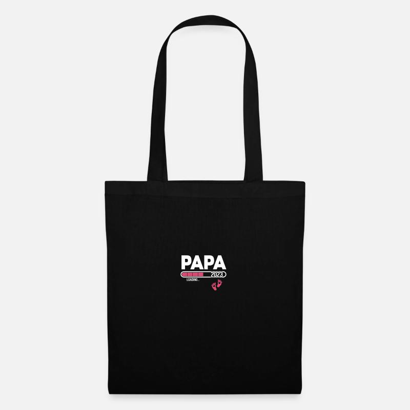 Papa 2023 Zukünftiger Werdender Vater Geschenk - Stoffbeutel - Schwarz