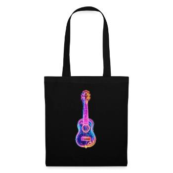 Ukulélé - Sac en tissu - noir - Devant