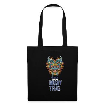 Muay Thai Foo Dog - Thailand Thaiboxen MMA - Stoffbeutel - Schwarz - Vorne