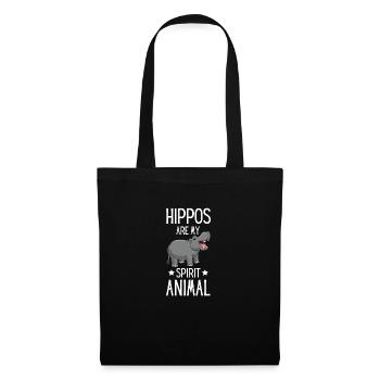 Afrika Safari Tier Lustiges Geschenk Nilpferd - Stoffbeutel - Schwarz - Vorne