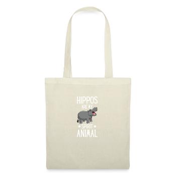 Afrika Safari Tier Lustiges Geschenk Nilpferd - Stoffbeutel - Natur - Vorne