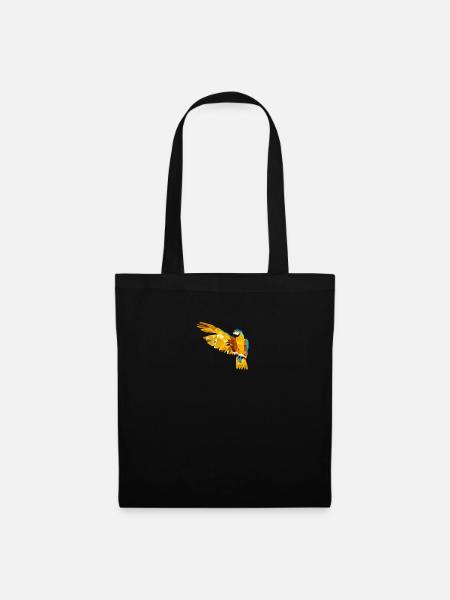 Papagei Polygon Vogel - Stoffbeutel - Schwarz