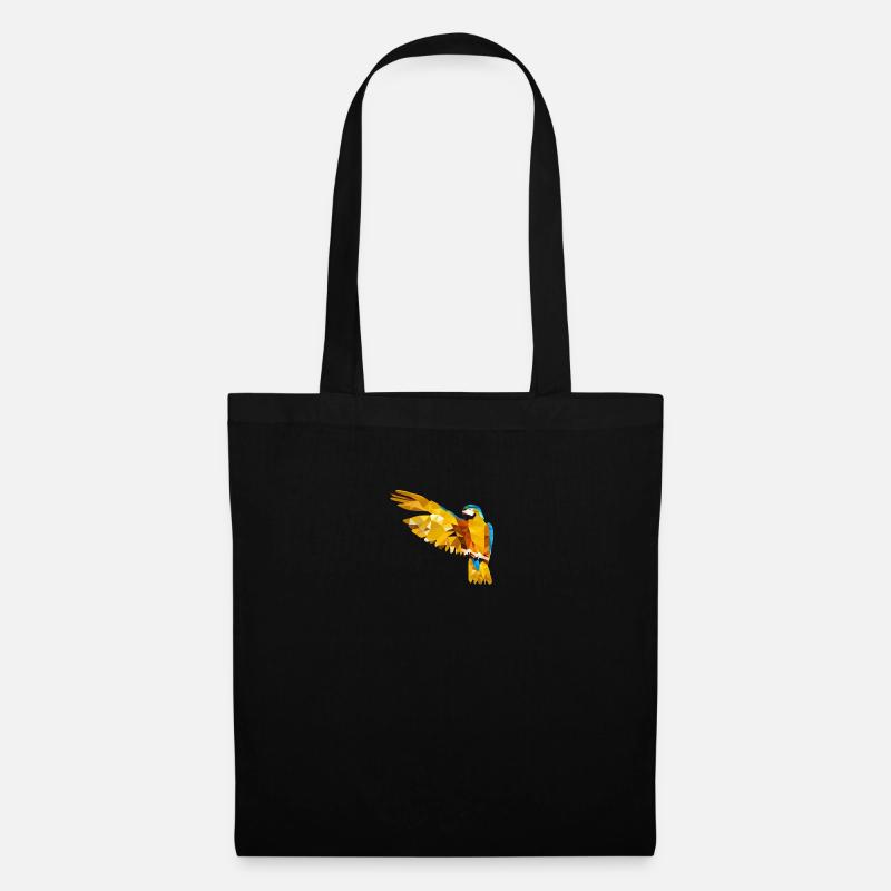 Papagei Polygon Vogel - Stoffbeutel - Schwarz