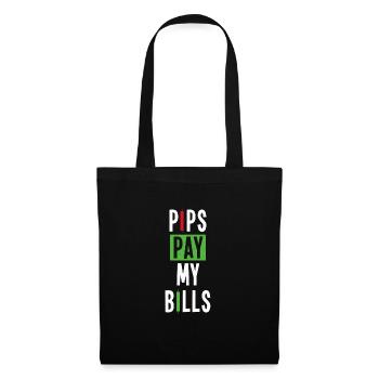 Pips pay my bills - Trading Fun - Stoffbeutel - Schwarz - Vorne
