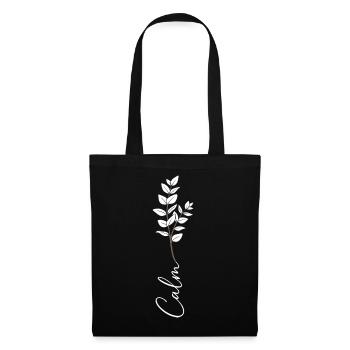 Eukalyptus Zweig Minimalistische Botanik - Stoffbeutel - Schwarz - Vorne