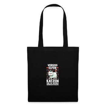 Père Noël Fête de Noël Noël Chats - Sac en tissu - noir - Devant
