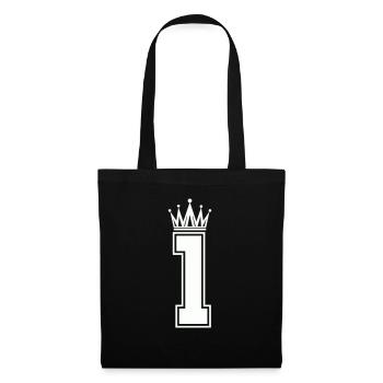 1 couronne - Sac en tissu - noir - Devant
