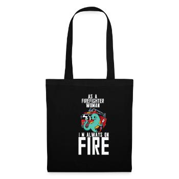 En tant que pompier, je suis toujours sur le sauveteur d’incendie F - Sac en tissu - noir - Devant