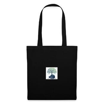 Chat dormeur sous arbre swirl - Sac en tissu - noir - Devant