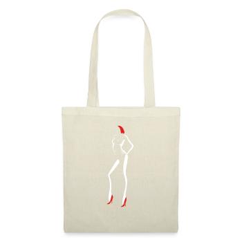 Silhouette Woman Hair Shoes Red - Tote Bag - nature - Front