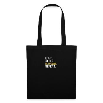 HUMOUR: Manger, dormir, être génial, répéter - Sac en tissu - noir - Devant