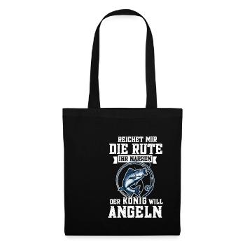 Reichet mir die Rute Angel Fisch Zubehör Geschenk - Stoffbeutel - Schwarz - Vorne