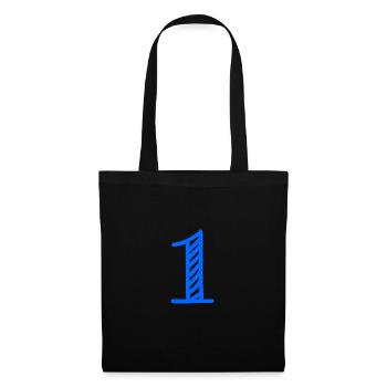 1. 1 AN. 1er ANNIVERSAIRE. ANNIVERSAIRE 1 AN - Sac en tissu - noir - Devant