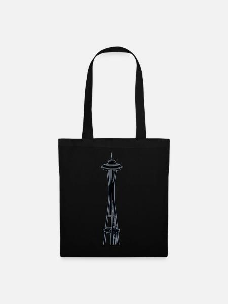 Space Needle in Seattle 2 - Stoffbeutel - Schwarz