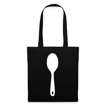 Icône cuillère de cuisine Cadeau blanc Chef Cuisine - Sac en tissu - noir - Devant