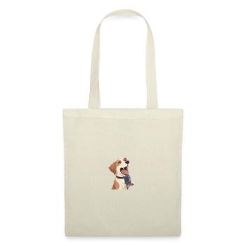 Singender Hund - Stoffbeutel - Natur - Vorne