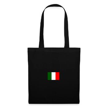 Drapeau italien brillant au centre de la poitrine - Sac en tissu - noir - Devant