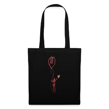 Une fille avec du cœur et un ballon - Sac en tissu - noir - Devant