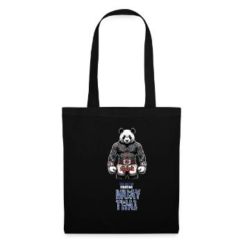 Muay Thai Kickboxen und Thaiboxen panda - Stoffbeutel - Schwarz - Vorne