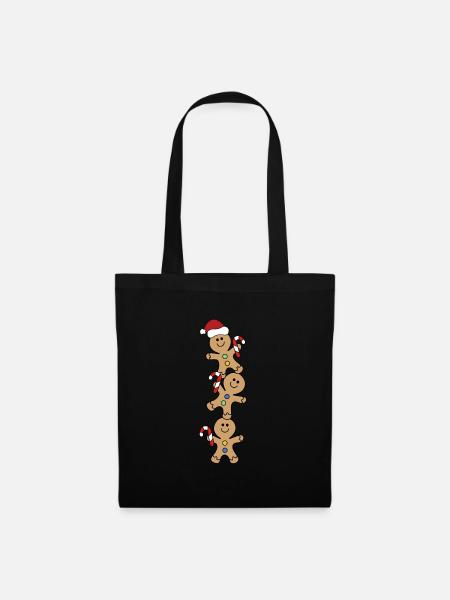 Weihnachten Plätzchen - Stoffbeutel - Schwarz