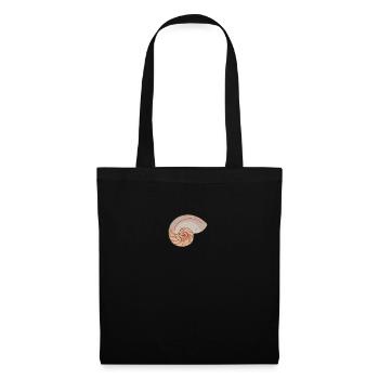 Symboles mathématiques Coquille de Nautile spirale dorée - Sac en tissu - noir - Devant