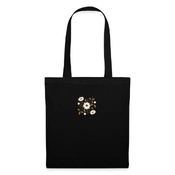 Fleurs - Sac en tissu - noir - Devant