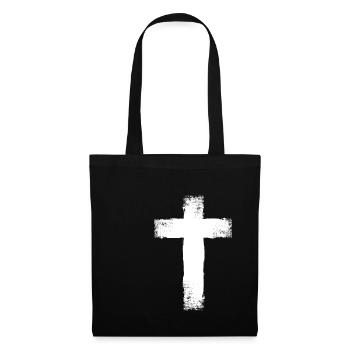 Jesus Kreuz Kirche Vintage - Stoffbeutel - Schwarz - Vorne