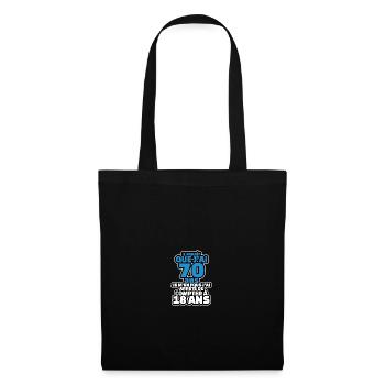 il parait que j'ai 70 ans je m'en fous j'ai arrêté - Sac en tissu - noir - Devant