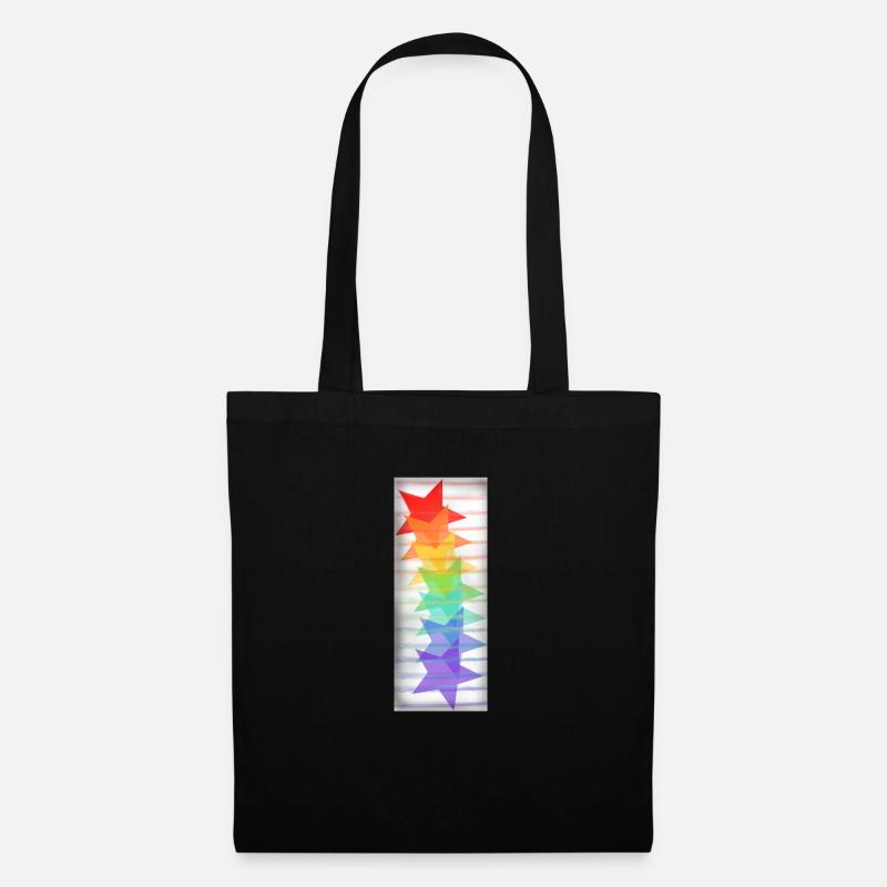 Regenbogen Sterne Stolz - Stoffbeutel - Schwarz