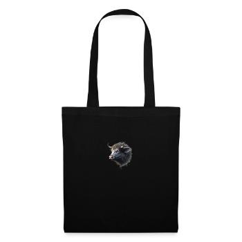 Taureau avec des cornes - Sac en tissu - noir - Devant