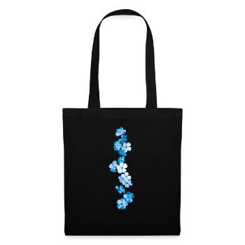 fleurs bleues oublie-moi-pas - Sac en tissu - noir - Devant