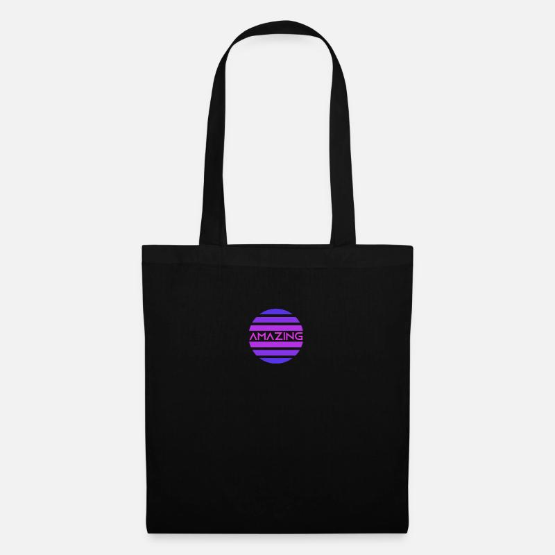 amazing blacklight circle retro future - Tote Bag - black