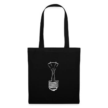Lampe mit defektem Glaskolben - Stoffbeutel - Schwarz - Vorne