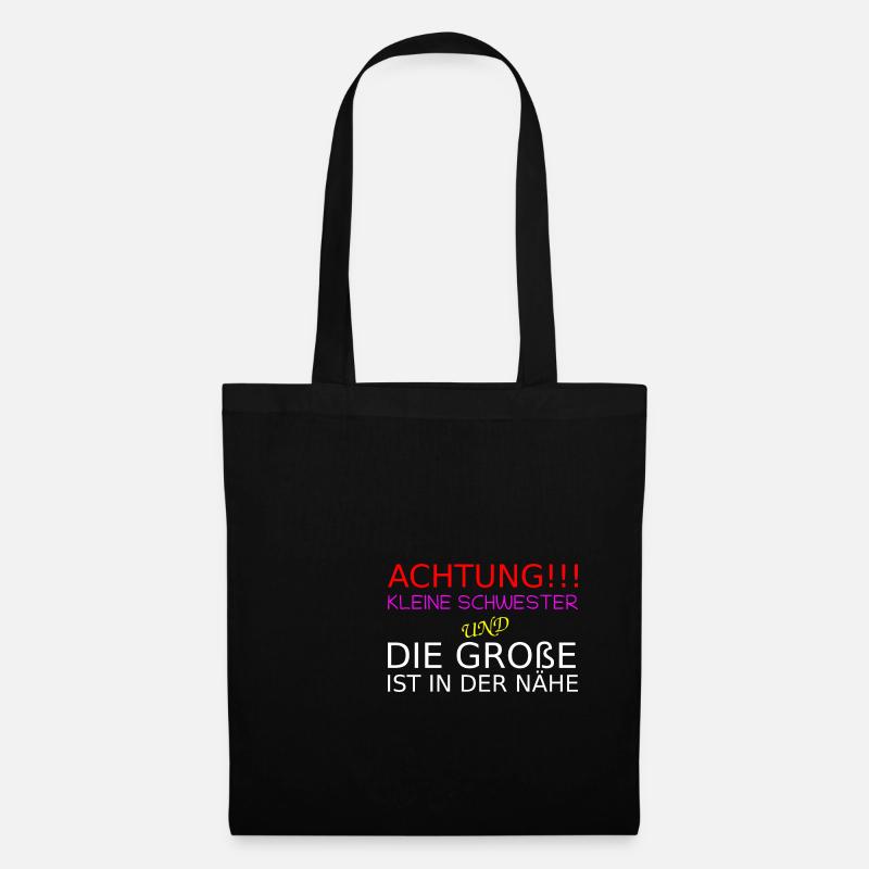 Kleine Schwester - Stoffbeutel - Schwarz
