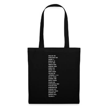 Non dans différentes langues courantes Blanc - Sac en tissu - noir - Devant