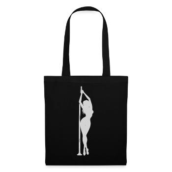 Silhouette de pole dance : femme élégante sur la barre - Sac en tissu - noir - Devant