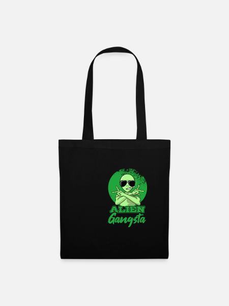 Alien Gangsta UFO Weltraum Außerirdisch Geschenk - Stoffbeutel - Schwarz