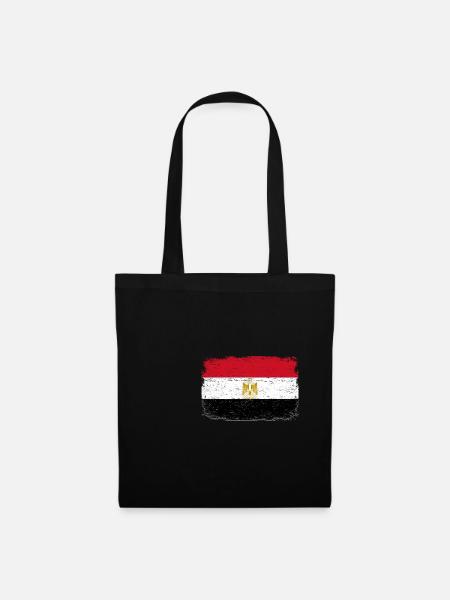 ÄGYPTISCHE FLAGGE Ägypten Fahne Geschenk Ägypter - Stoffbeutel - Schwarz