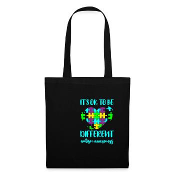 AUTISM DIFFERENT IS OK Cadeau pour les personnes autistes - Sac en tissu - noir - Devant