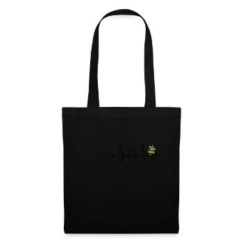AUTISM HEARTBEAT Cadeau de sensibilisation à l'autisme - Sac en tissu - noir - Devant