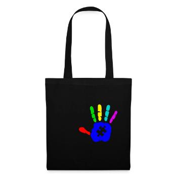 AUTISM PUZZLE HAND Cadeau de sensibilisation à l'autisme - Sac en tissu - noir - Devant