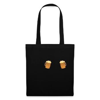 BIÈRE DRÔLE VERRE DE BIÈRE Dames cadeau buveur de bière - Sac en tissu - noir - Devant