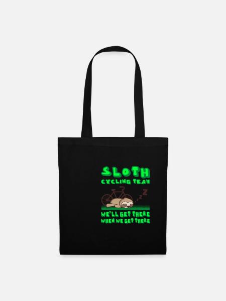 SLOTH CYCLING TEAM Fahrrad Lustig Radfahren - Stoffbeutel - Schwarz