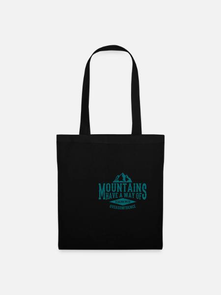 BERGE SPRUCH Hiking Outdoor Hiking Funny - Tote Bag - black
