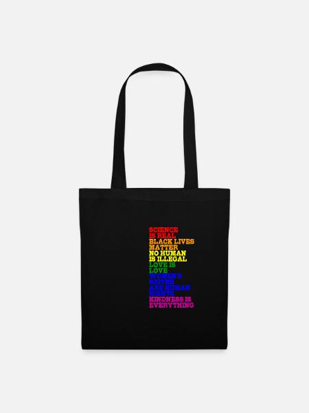NO HUMAN IS ILLEGAL LGBT Pride Gay Pride Month - Stoffbeutel - Schwarz