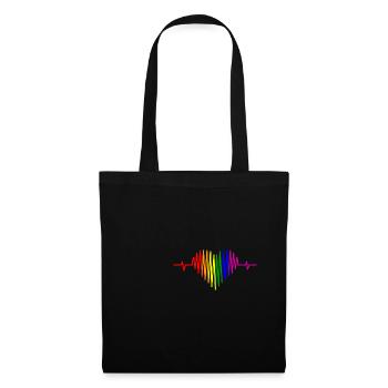 LGBT Battements de coeur Arc-en-ciel LGBT Pride Gay Pride - Sac en tissu - noir - Devant