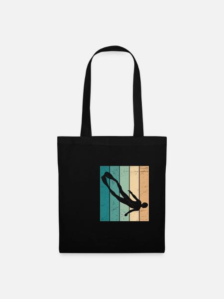 Freediving Retro Freediver Apnea Diver Apnea - Tote Bag - black
