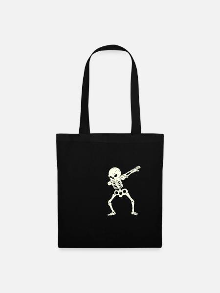 Dabbing Skelett Halloween 2021 Kinder Schnelle - Stoffbeutel - Schwarz