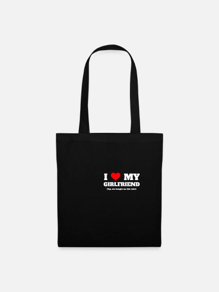 I Love My Girlfriend - Stoffbeutel - Schwarz